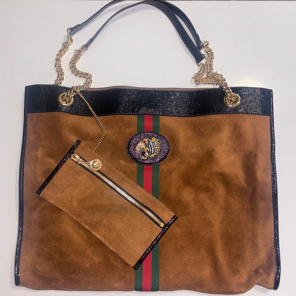 Gucci Rajah Suede Tote